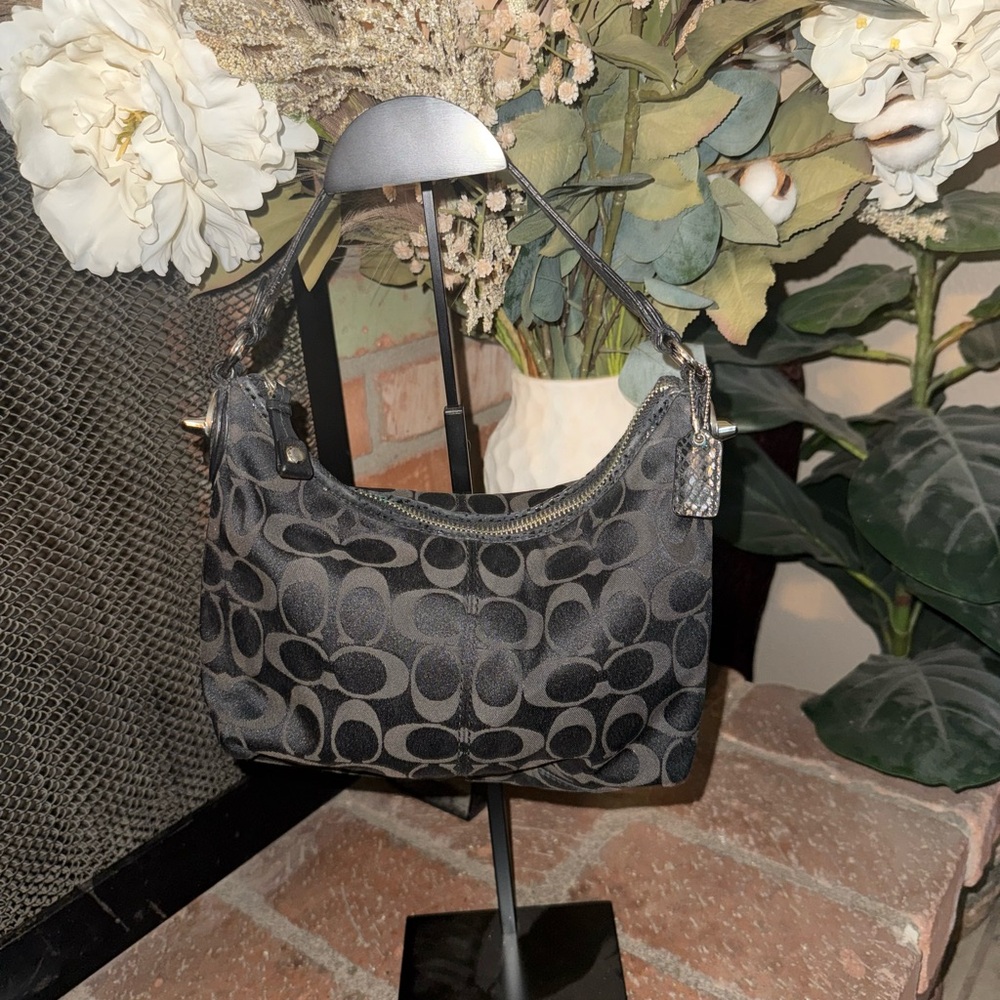 Coach Black Jacquard Shoulder Bag